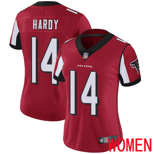 Atlanta Falcons Limited Red Women Justin Hardy Home Jersey NFL Football 14 Vapor Untouchable